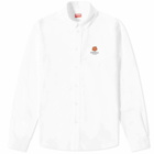 Kenzo Men's Logo Crest Button Down Oxford Shirt in White