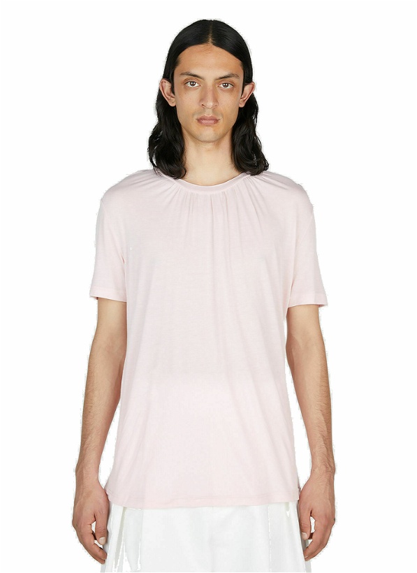 Photo: Aaron Esh - Gathered Neck T-Shirt in Pink
