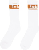 Rhude White Stripe Logo Socks