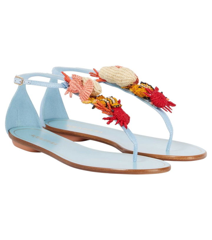 Photo: Aquazzura Marea raffia thong sandals
