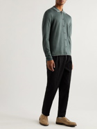 Mr P. - Slim-Fit Cashmere and Silk-Blend Polo Shirt - Green
