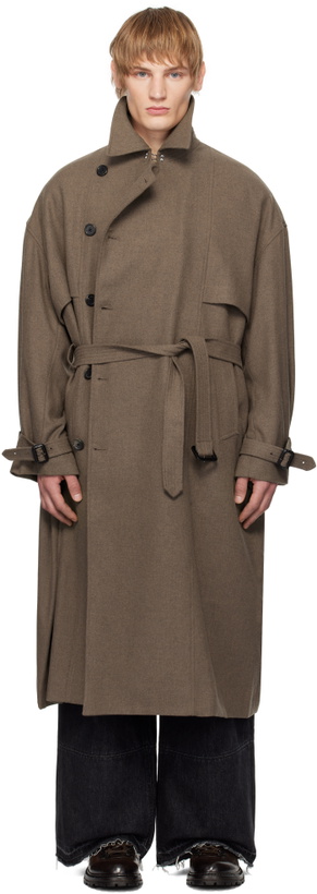 Photo: Youth Brown Oversized Trench Coat