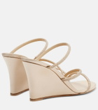 Rene Caovilla Crystal-embellished satin wedges