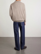Auralee - Open-Collar Cashmere and Silk-Blend Polo Shirt - Brown