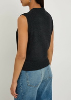 Ganni Logo-intarsia Wool-blend Vest Black