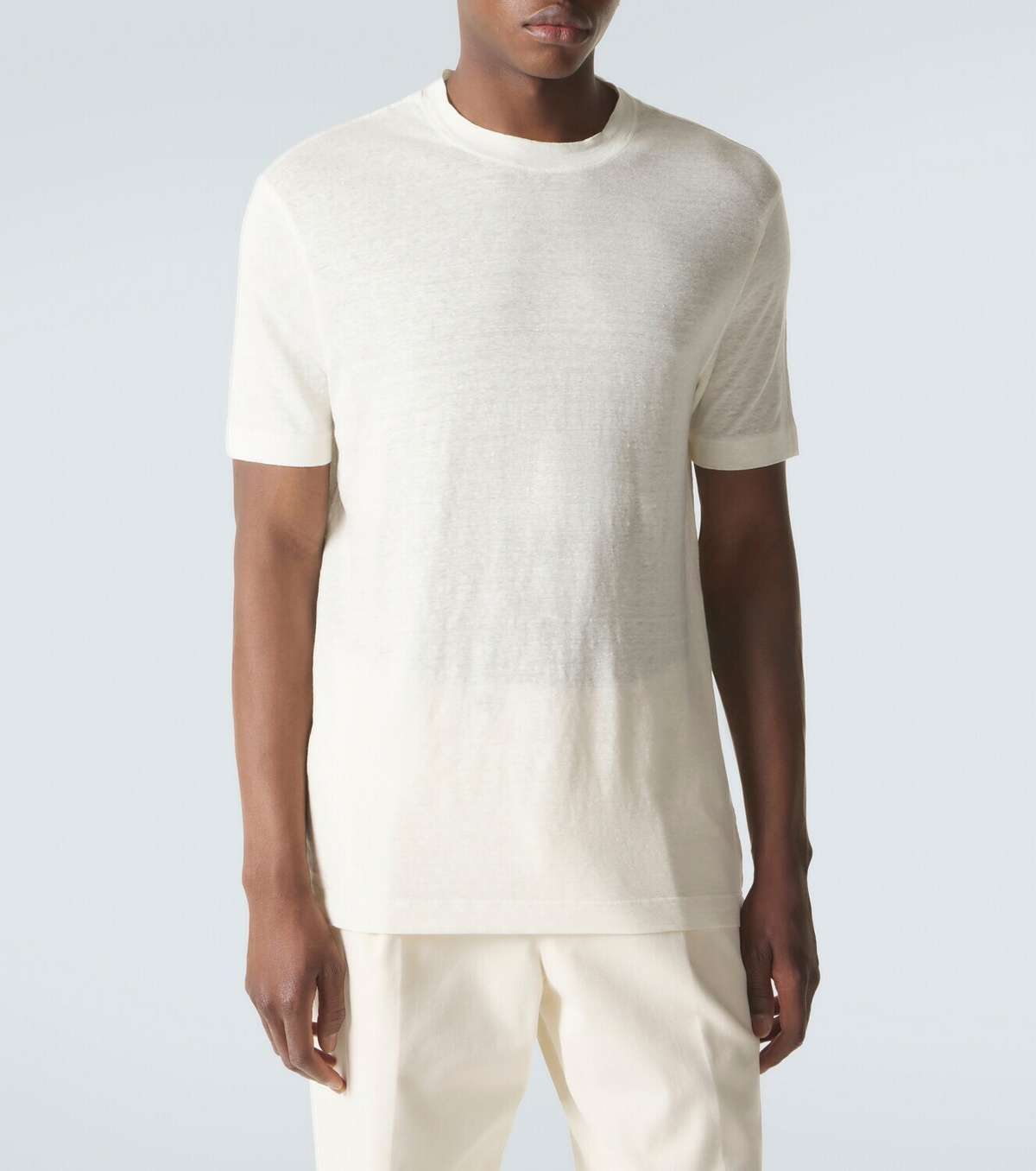 Thom Sweeney Linen-blend T-shirt
