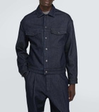 Giorgio Armani Striped herringbone denim jacket