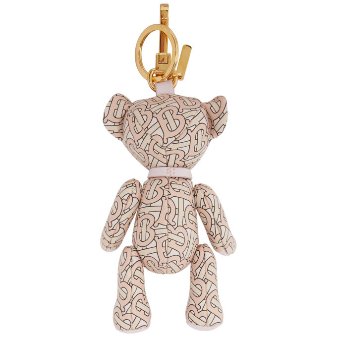 Burberry Pink Leather Monogram Thomas Keychain Burberry