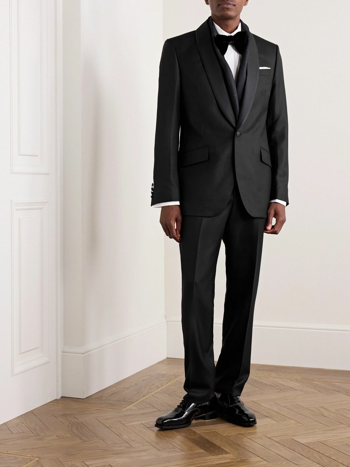 Favourbrook - Chesham Shawl-Collar Wool-Twill Tuxedo Jacket - Black