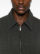 The Frankie Shop Grey Bouclé Bomber Jacket