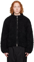 Jil Sander Black Zip Bomber Jacket