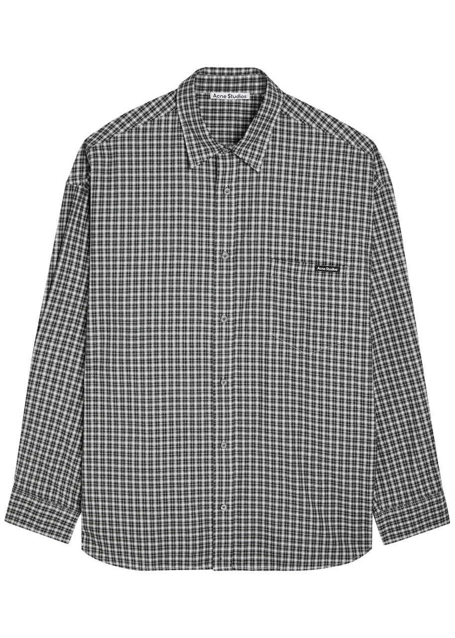 Acne Studios Plaid Cotton Shirt Black And White