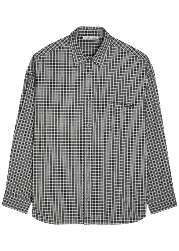 Photo: Acne Studios Plaid Cotton Shirt Black And White