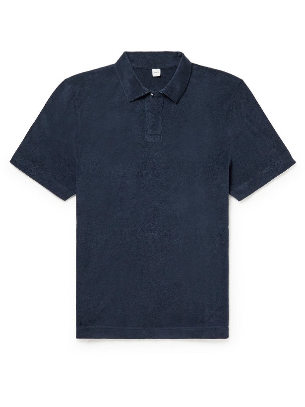 Photo: Aspesi - Cotton-Blend Terry Polo Shirt - Blue