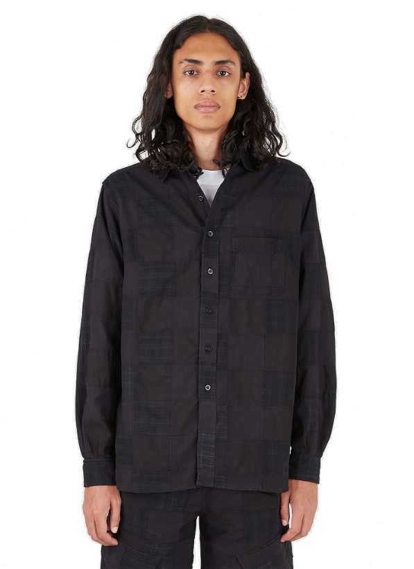 Photo: x LN-CC Tonal Check Shirt in Black