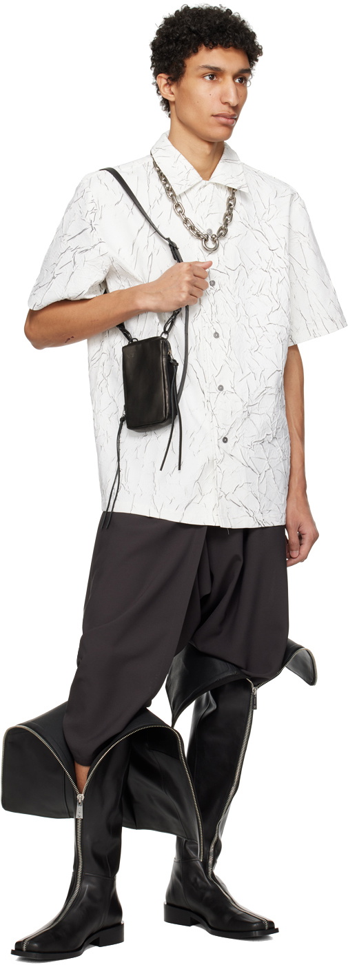 The Viridi-anne Black Leather Neck Pouch