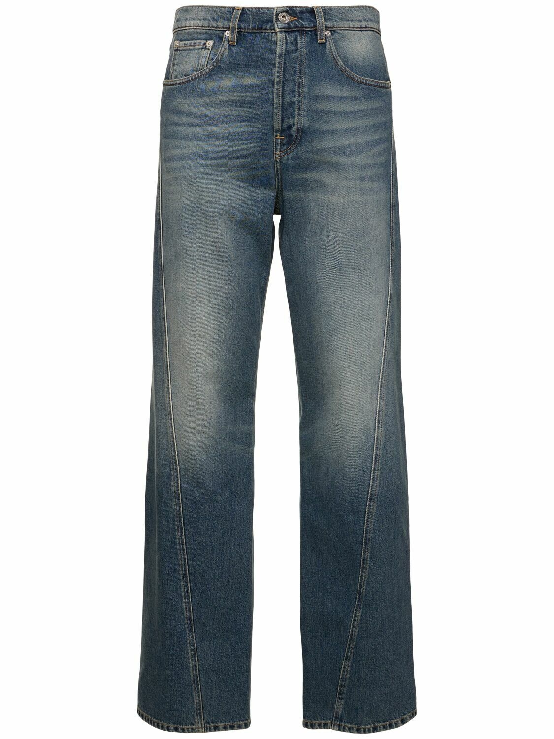 Photo: LANVIN - 23.5cm Loose Twisted Cotton Denim Jeans