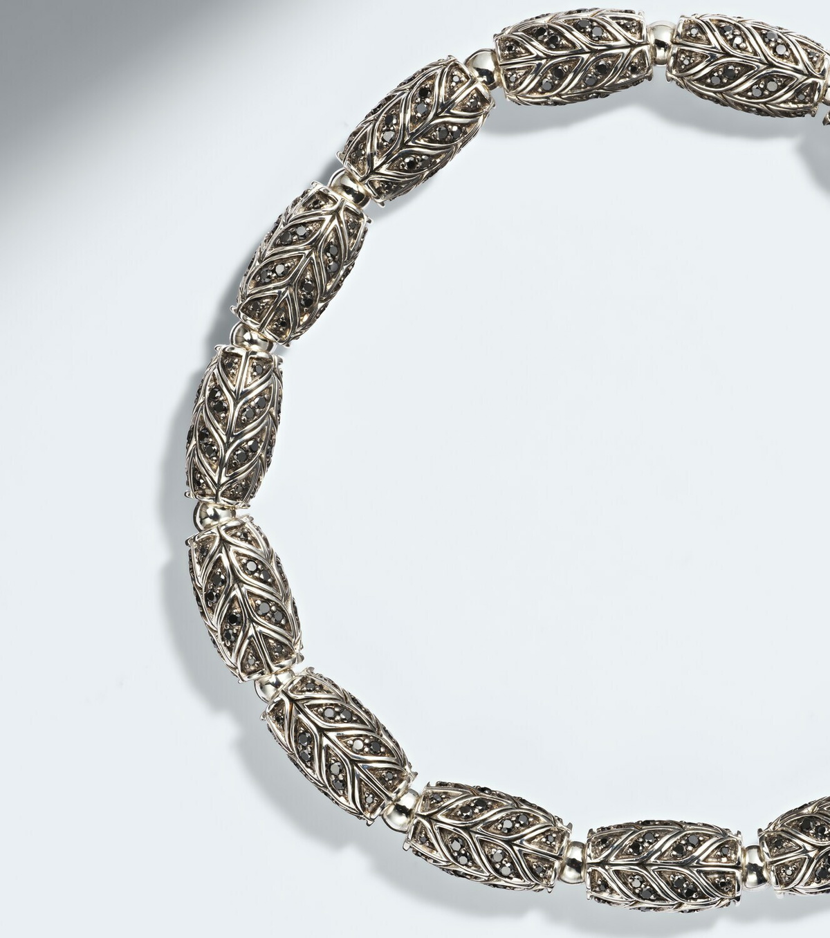 David Yurman Chevron sterling silver bracelet with diamonds