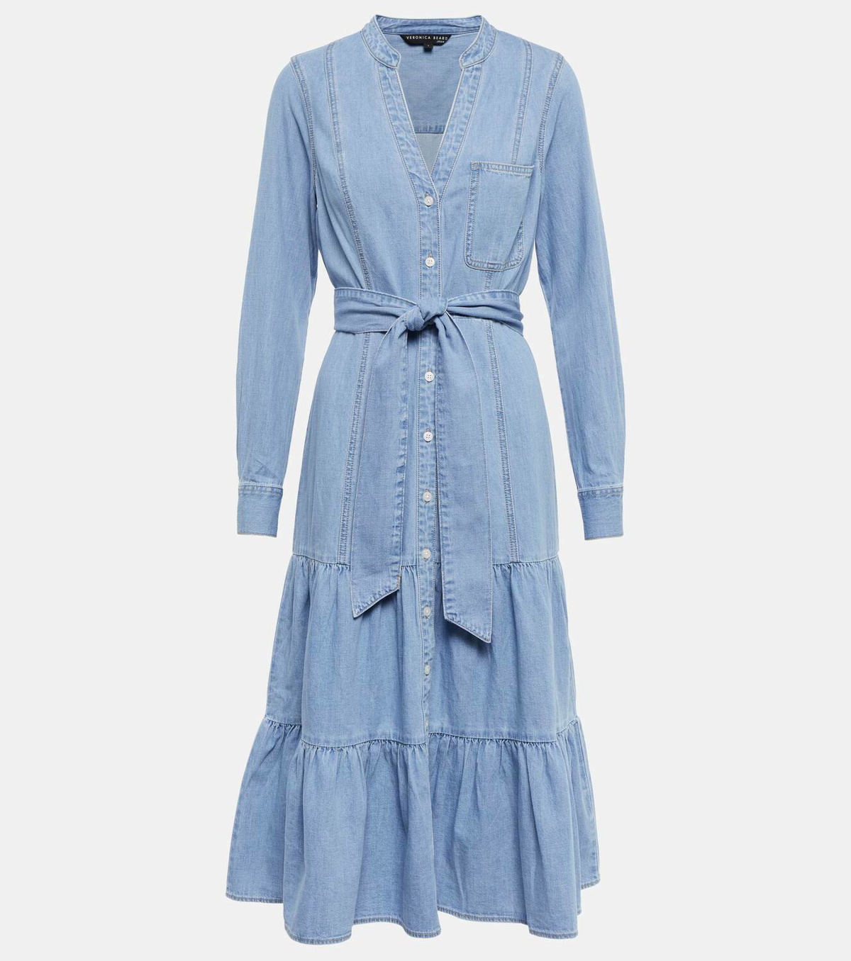 Veronica Beard Belted denim midi dress Veronica Beard