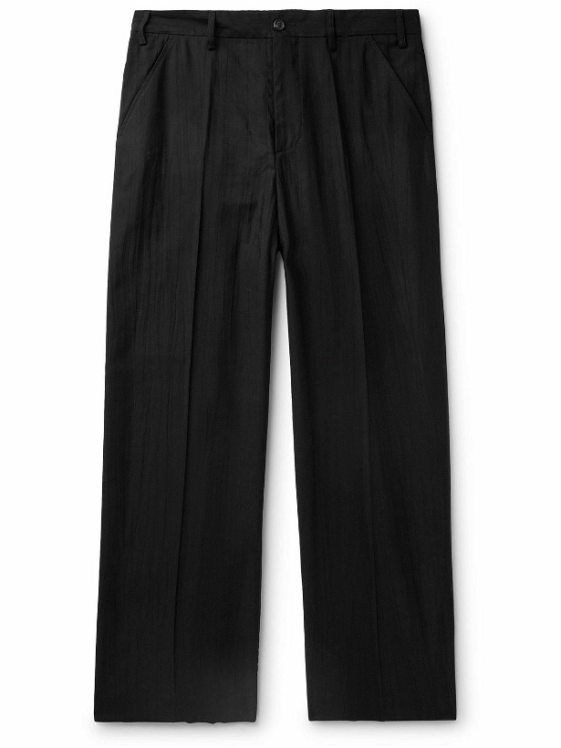 Photo: Our Legacy - Sailor Wide-Leg Crinkled-Twill Trousers - Black