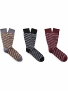Missoni - Three-Pack Space-Dyed Crochet-Knit Cotton-Blend Socks - Multi