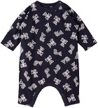 Burberry Baby Navy Thomas Bear Print Jumpsuit