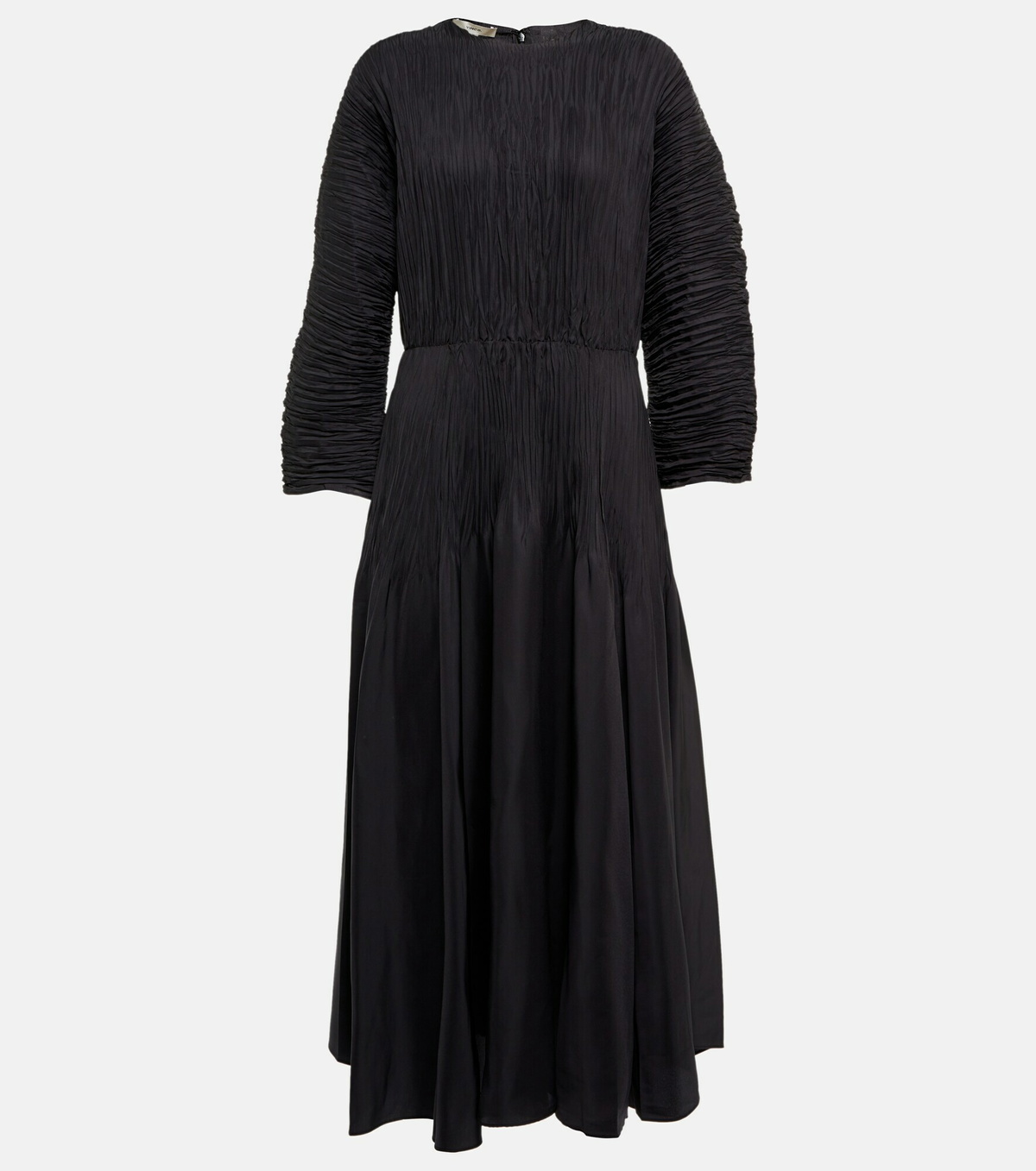 wedding guest dress with sleeves midi Ever-Pretty Elegant Pleated Chiffon Midi Semi Semi Formal Dress with Ruffled Sleeves Occasion Dress
