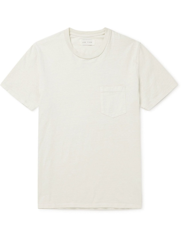 Photo: Les Tien - Garment-Dyed Cotton-Jersey T-Shirt - Neutrals