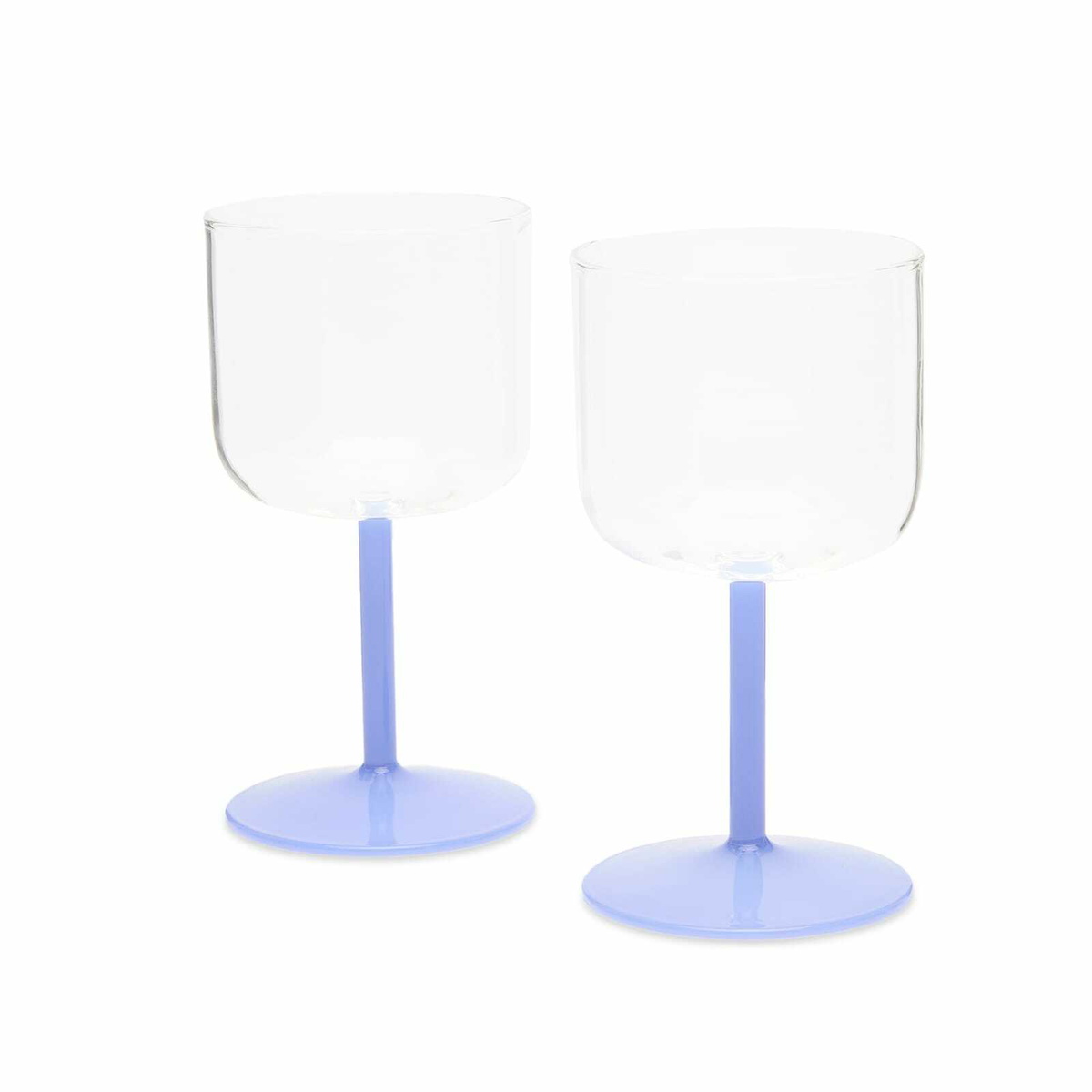 HAY Tint Wine Glass - Set of 2 in Clear/Jade Light Blue 