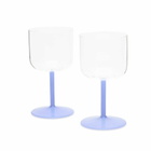 HAY Tint Wine Glass - Set of 2 in Clear/Jade Light Blue 