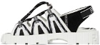 Fendi Black & White FF Vertigo 'Fendi Force' Sandals
