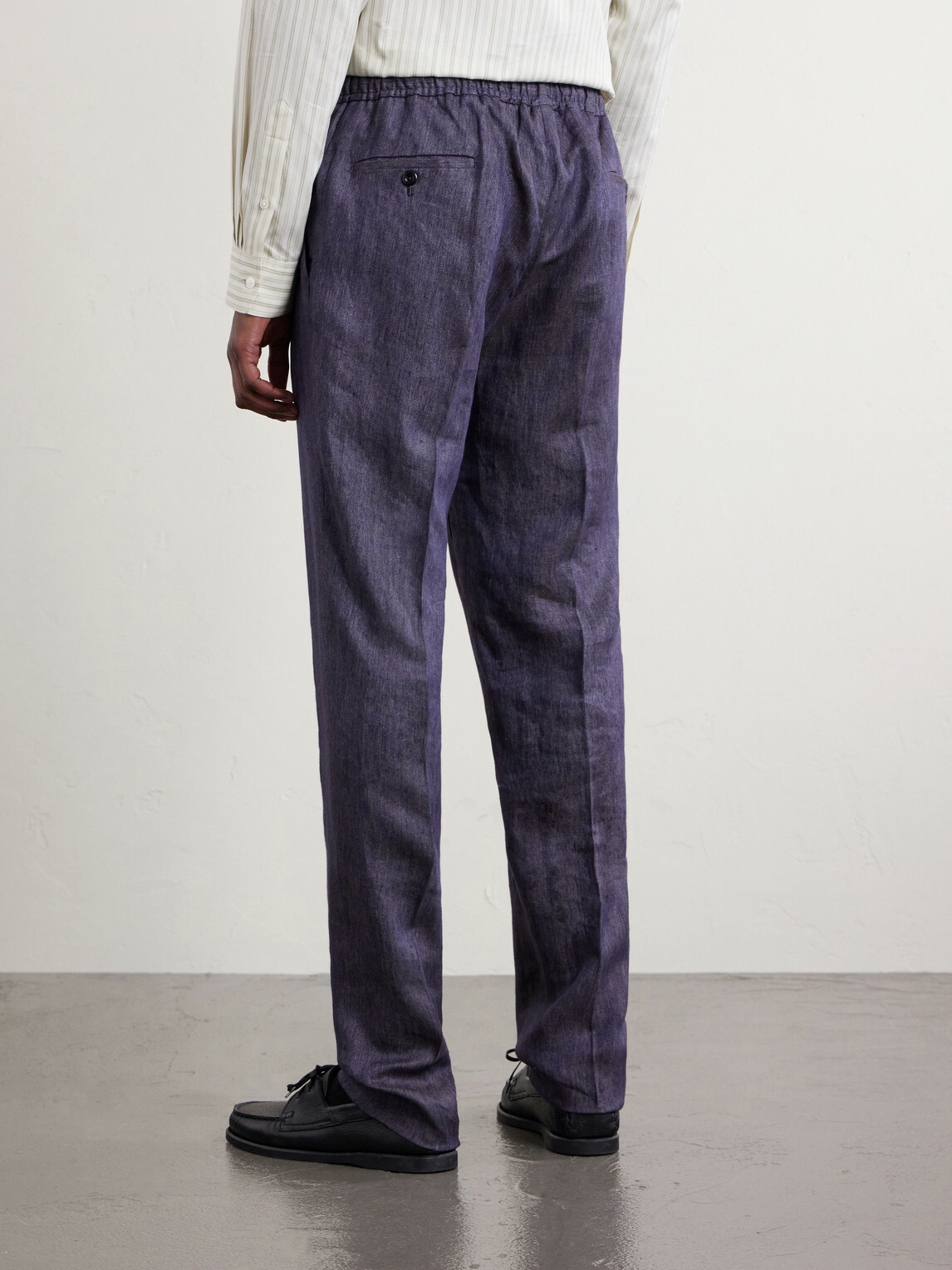 Rubinacci - Straight-Leg Linen Trousers - Blue