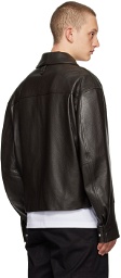 Wooyoungmi Brown Hardware Leather Jacket