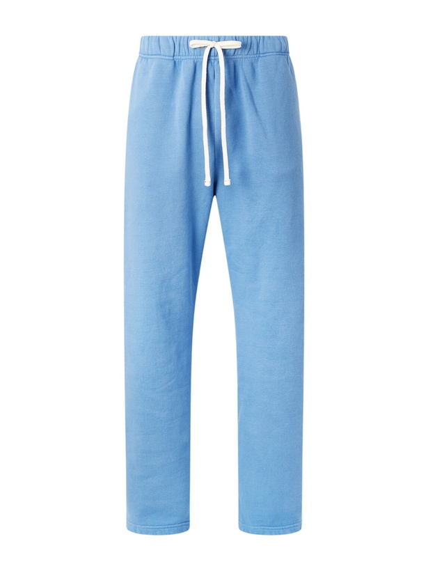 Photo: Les Tien - Straight-Leg Garment-Dyed Cotton-Jersey Sweatpants - Blue