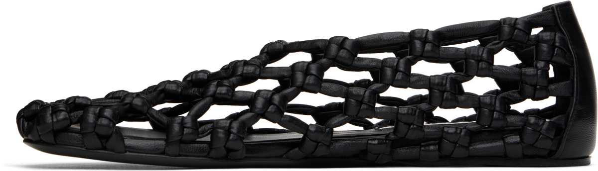 Jil Sander Black Hand-Knotted Ballerina Flats
