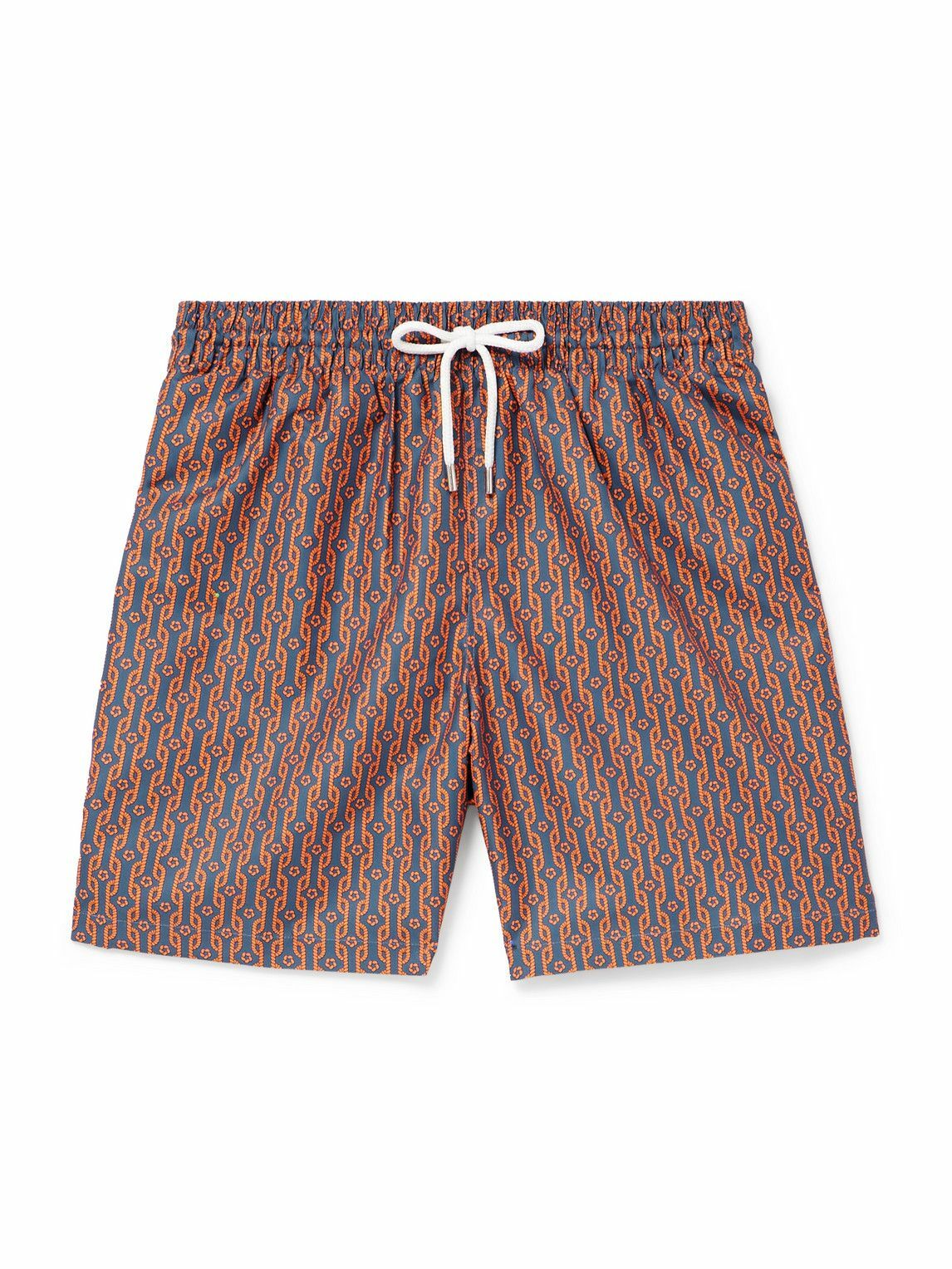 Derek Rose - Tropez Straight-Leg Mid-Length Printed Swim Shorts - Orange