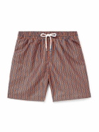 Derek Rose - Tropez Straight-Leg Mid-Length Printed Swim Shorts - Orange