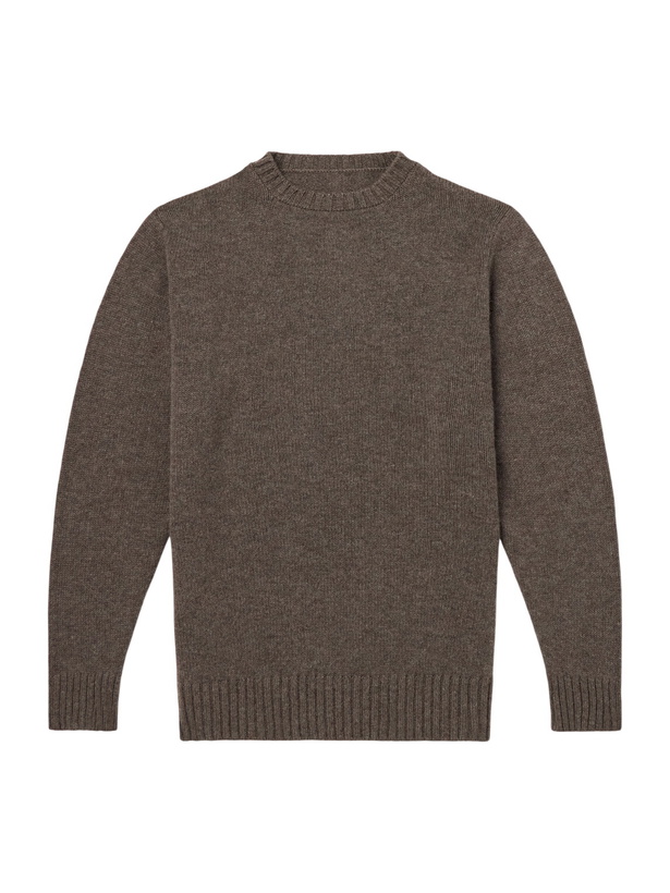 Photo: Anderson & Sheppard - Super Soft Rib-Trimmed Cashmere Sweater - Brown