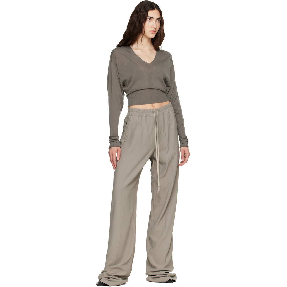 Rick Owens Taupe Tower Dietrich Drawstring Lounge Pants