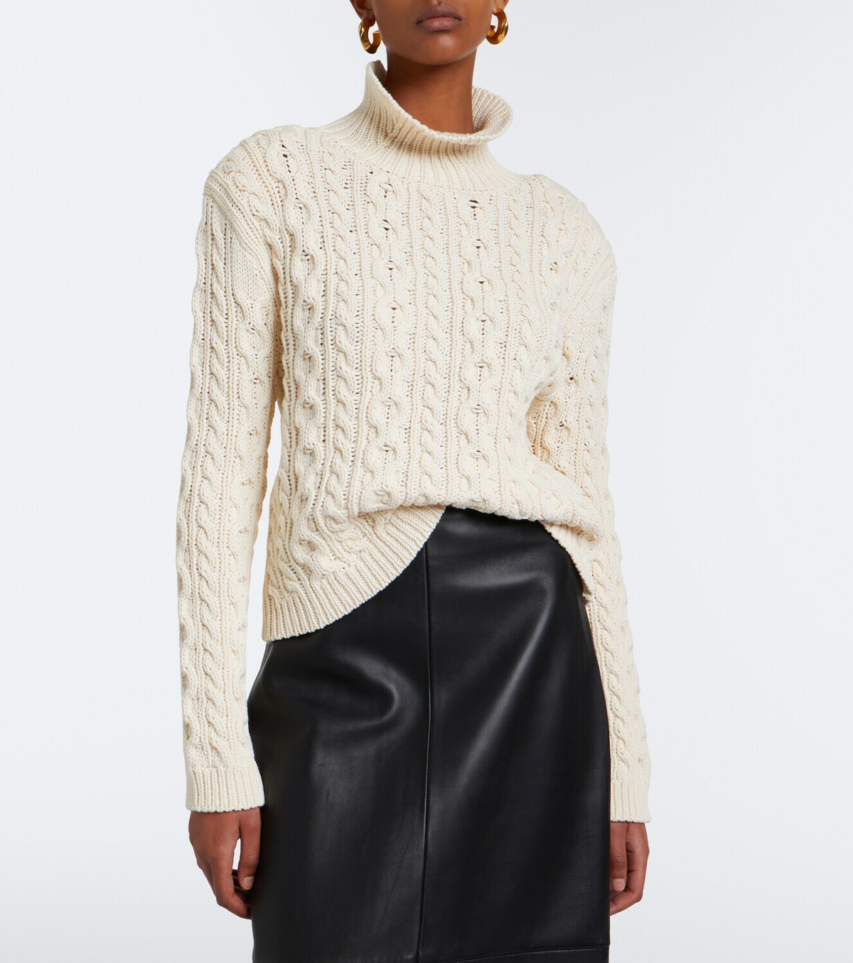 Róhe Cable-knit cotton-blend turtleneck sweater