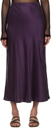 Silk Laundry Purple Bias Cut Midi Skirt