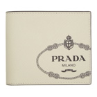 Prada Off-White Logo Print Wallet
