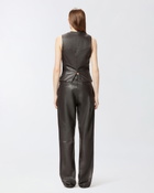 Pinko Reimagine By Pinko X Patrick Mc Dowell Leather Waistcoat Deep Brown