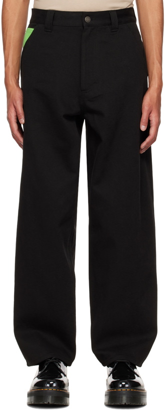 Photo: MSGM Black Straight-Leg Trousers