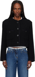 TONYWACK Black Tweed Cropped Wool Jacket