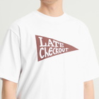 Late Checkout Men's Burgundy Flag T-Shirt in White