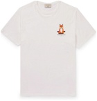 Maison Kitsuné - Slim-Fit Logo-Print Cotton-Jersey T-Shirt - Neutrals