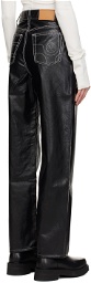 EYTYS Black Benz Faux-Leather Jeans