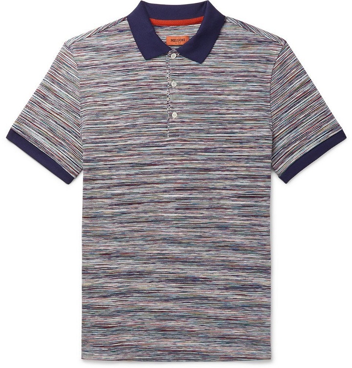 Photo: Missoni - Striped Cotton Polo Shirt - Men - Blue