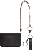 Nudie Jeans Black Leather Alfredsson Chain Wallet